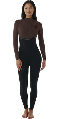 2024 Rip Curl Womens E-Bomb 3/2mm Zip Free Wetsuit 14MWFS - Chocolate Brown